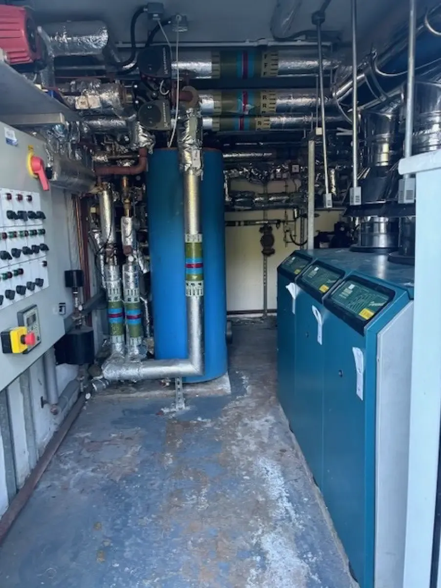 The original old heating system at Eric Long Court